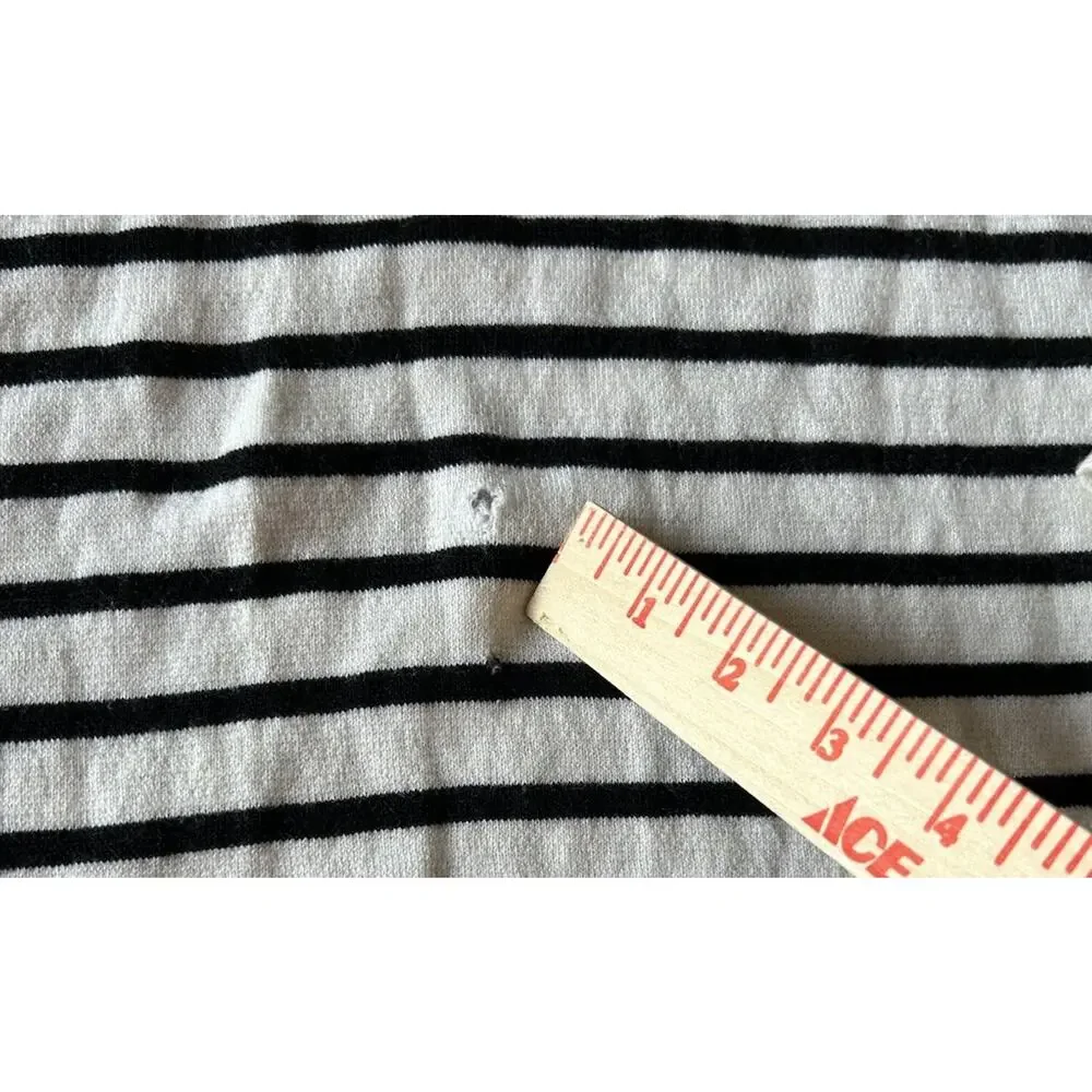 Eileen Fisher Sweater Striped Nautical Distressed Crew Neck Knit Coastal Soft L